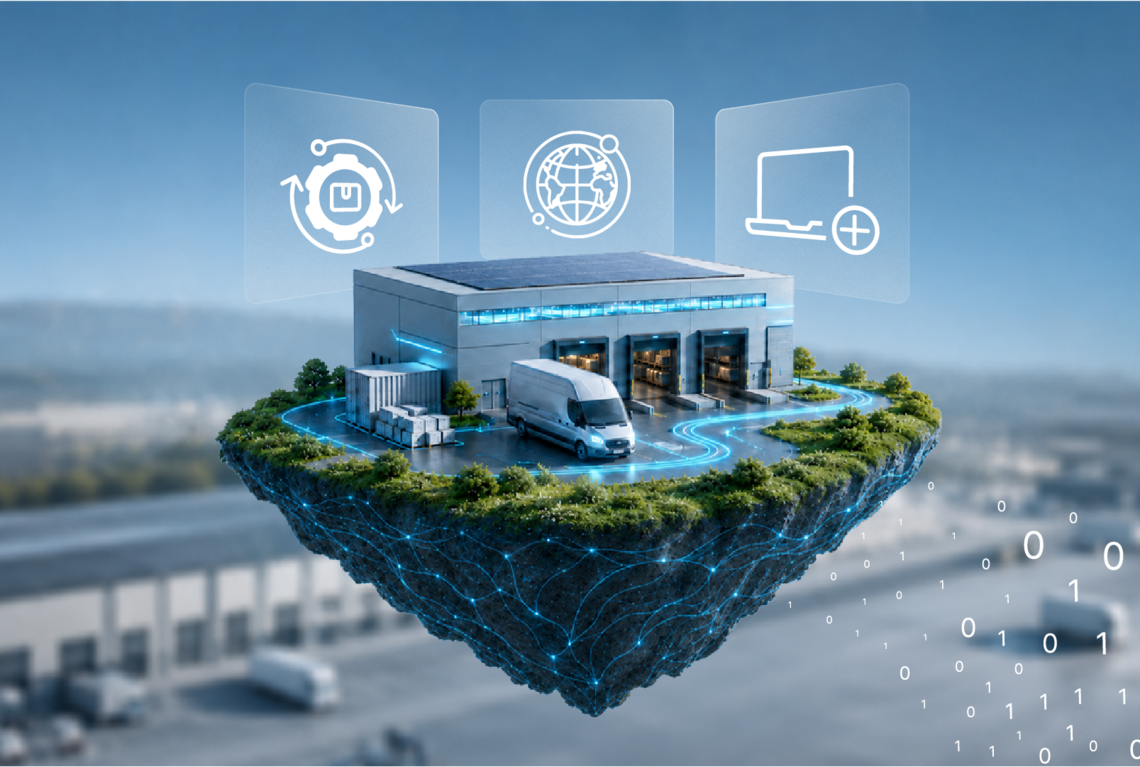 Insel mit Logistikzentrum