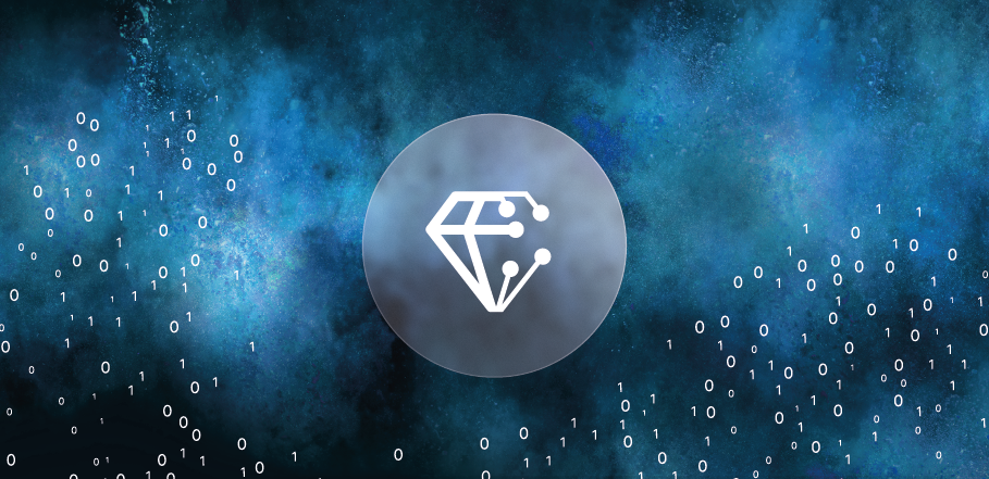 Icon Individual Solutions: Diamant, der zur Hälfte aus Verbindungslinien besteht