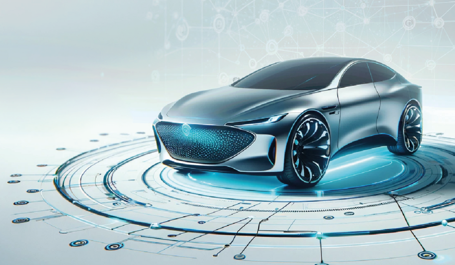 Automobile with data lines