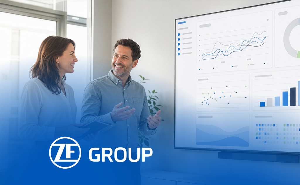 ZF decision-making dashboard with data visualizations for better business decisions. – AI-generated image