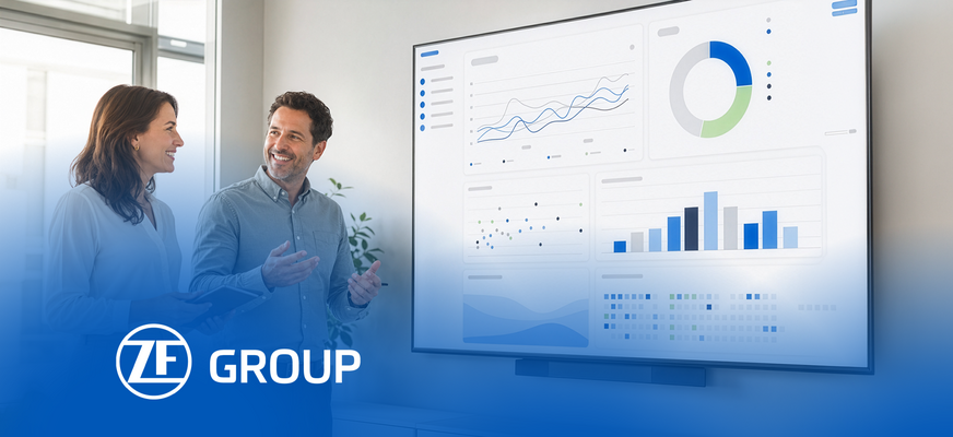 ZF decision-making dashboard with data visualizations for better business decisions. – AI-generated image