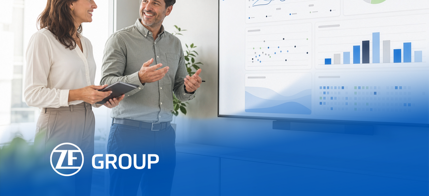 ZF Entscheidungs-Dashboard mit Datenvisualisierungen für bessere Geschäftsentscheidungen. – KI-generiertes Bild
