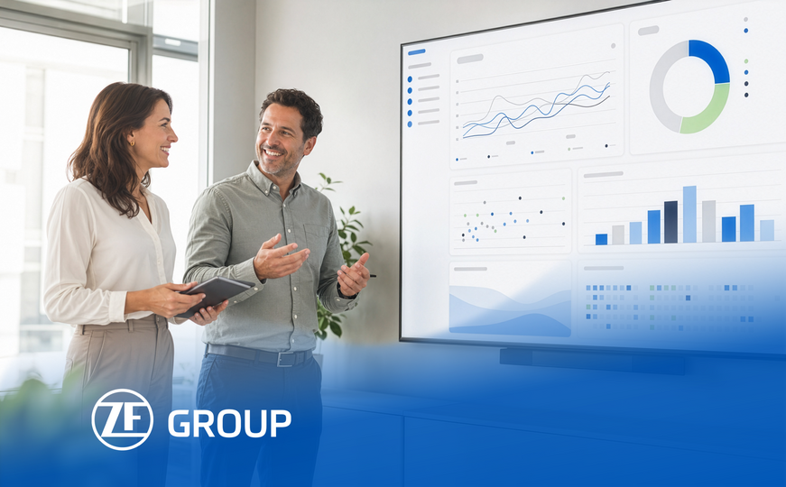 ZF decision-making dashboard with data visualizations for better business decisions.