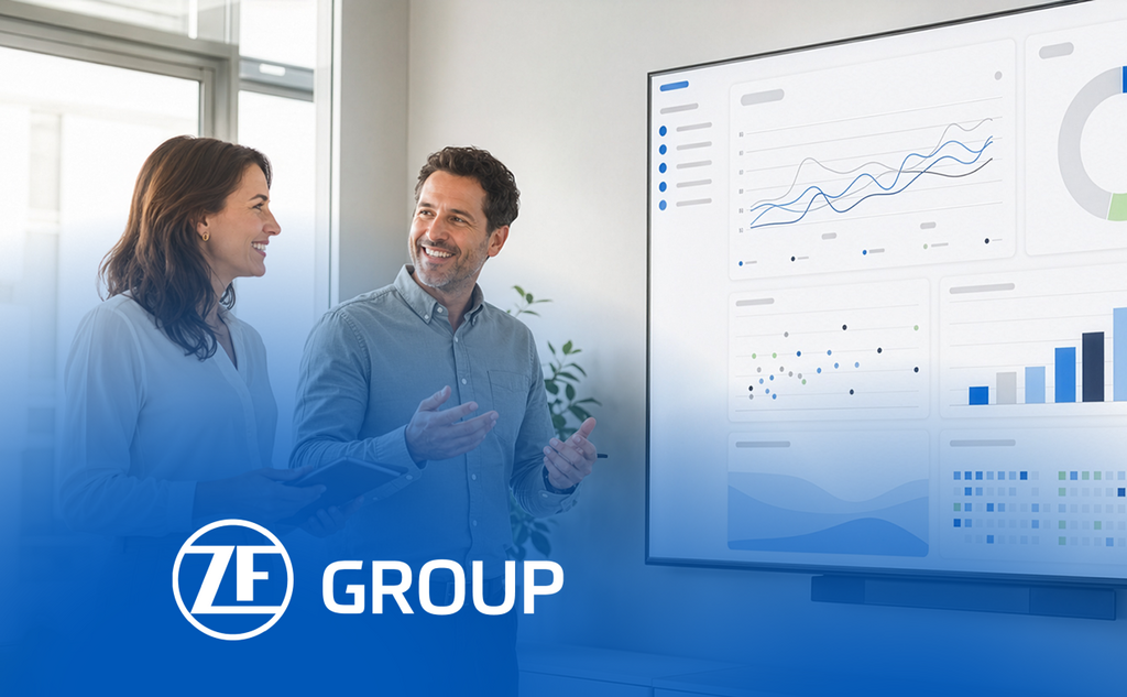 ZF Entscheidungs-Dashboard mit Datenvisualisierungen für bessere Geschäftsentscheidungen. – KI-generiertes Bild