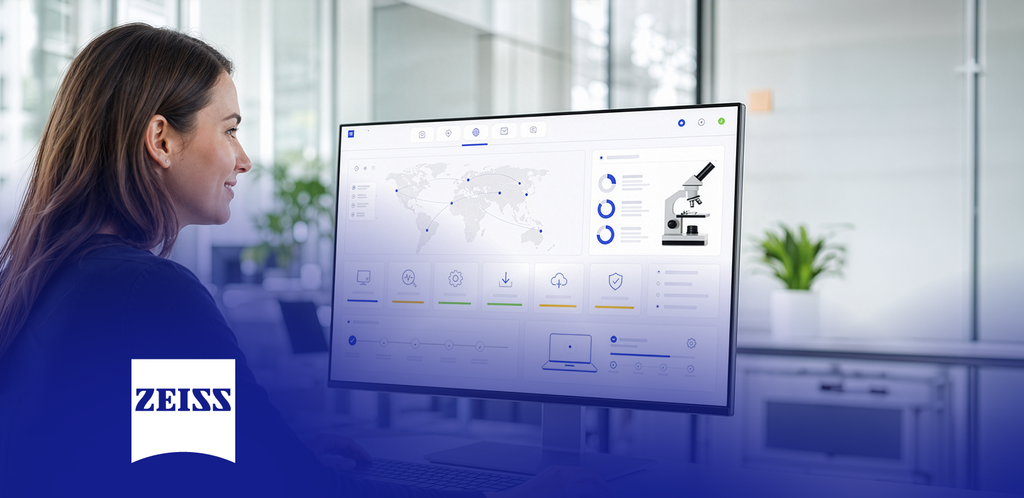 ZEISS predictive service dashboard with global data and analytics features. – AI-generated image