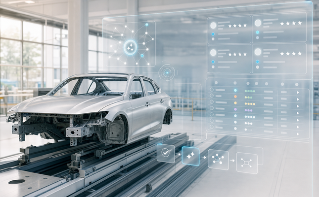 AI-based classification in automotive production. – AI-generated image