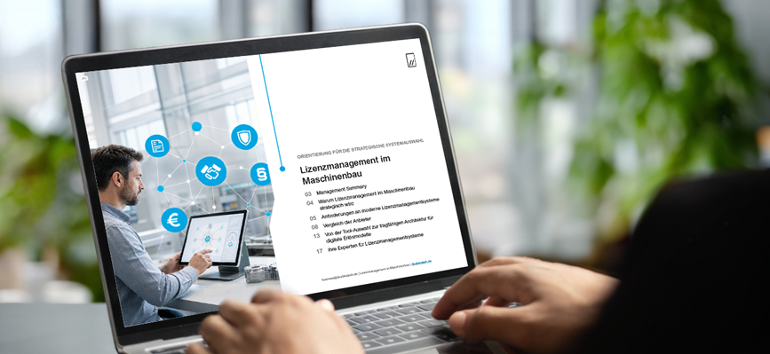 Mockup: Laptop mit Whitepaper auf dem Bildschirm