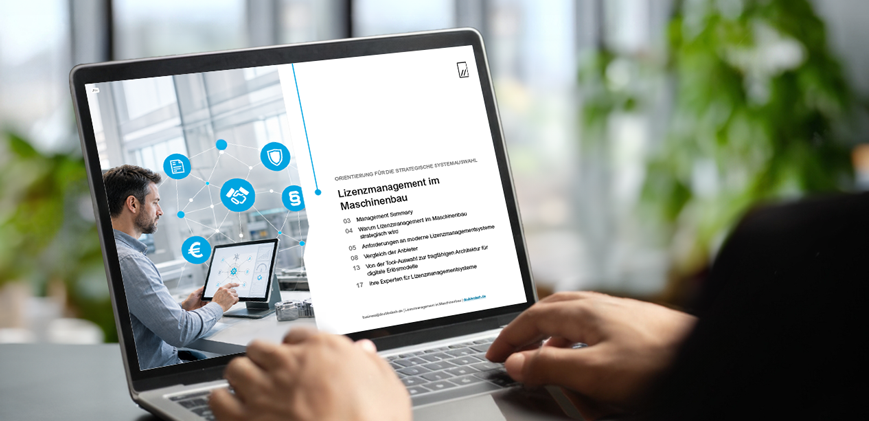 Mockup: Laptop mit Whitepaper auf dem Bildschirm