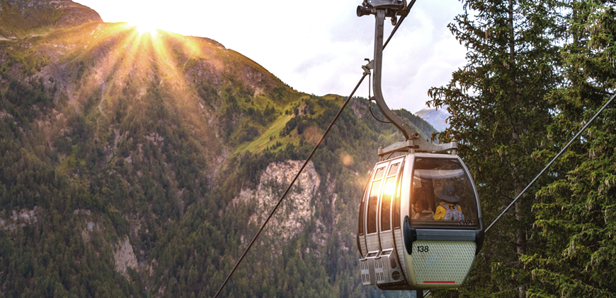 Aufnahme von Seilbahn in der Natur