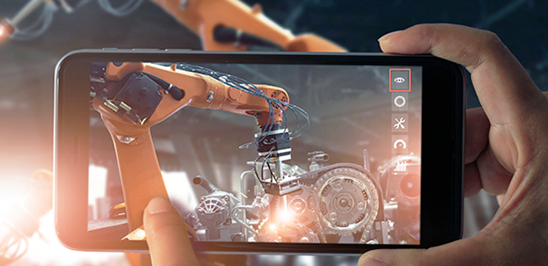 Aufnahme in der Smartphone vollautomatisierte Maschinen aufnimmt