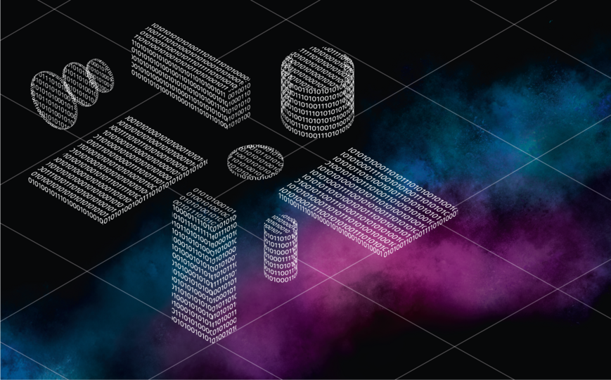 Different shapes consisting of 0 and 1 with connection lines
