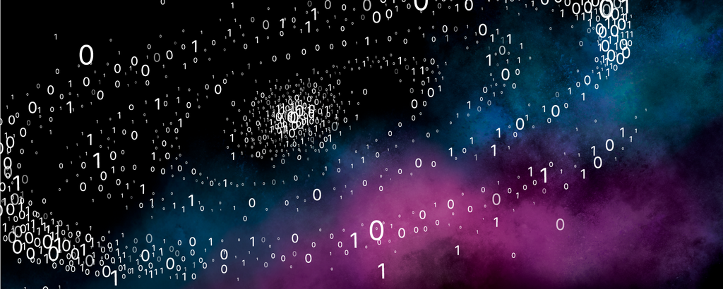 Mockup Desktop-PC mit Technology visual und grüner Pflanze