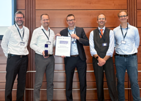 Konrad Krafft and Andreas Strobel accept the award