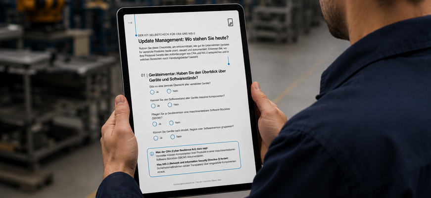 MockUp mit der IoT Checkliste für CRA und NIS-2