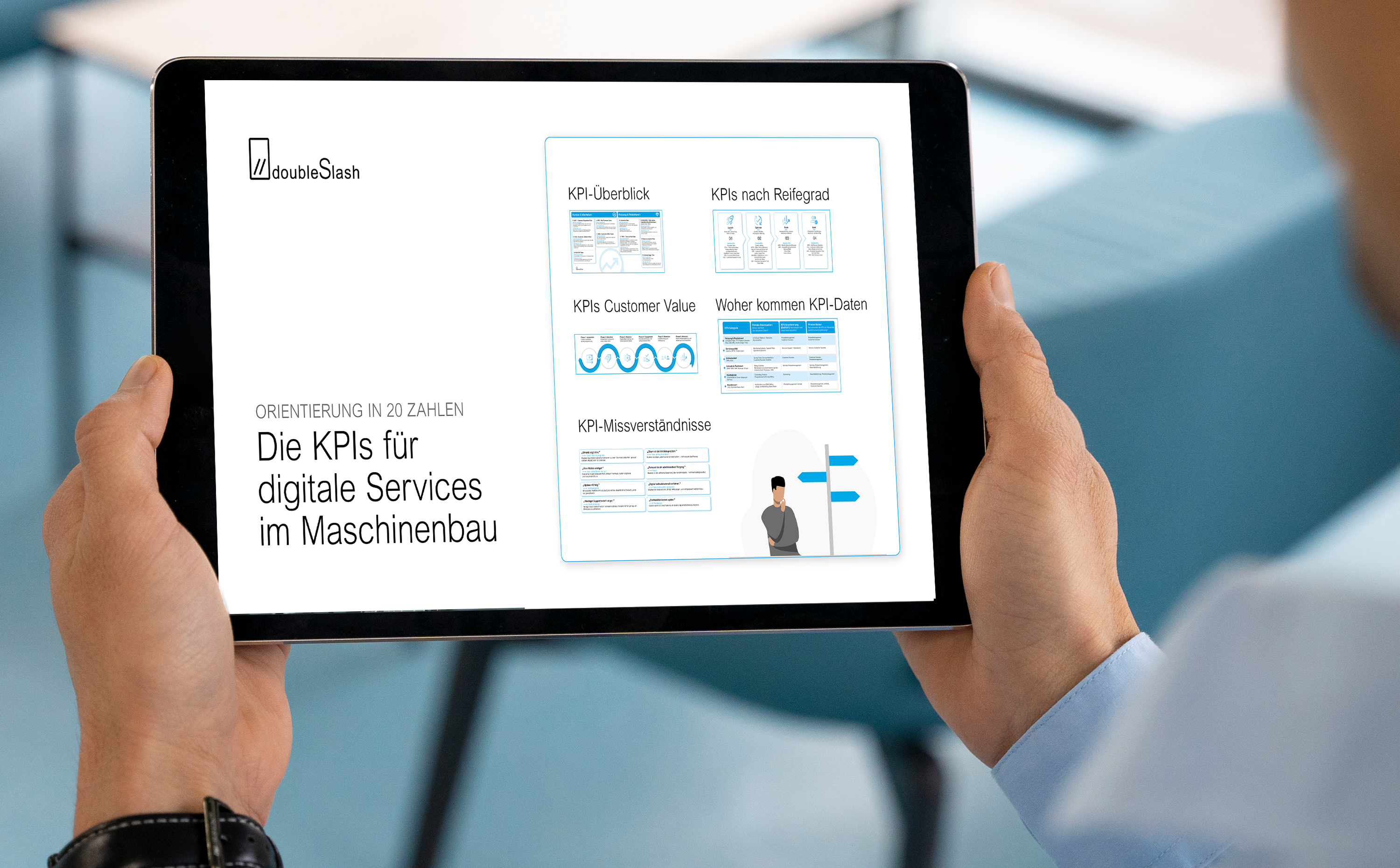 Mockup: Tablet mit Vorschaubild KPI Guide