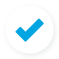 Icon mit blauem Haken