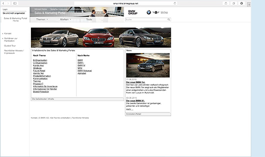 Slider Referenzen von doubleSlash, BMW, Sales- und Marketingportal