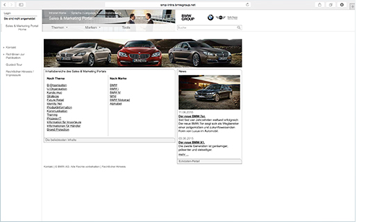 Für die BMW AG hat doubleSlash aktiv am Sales- und Marketingportal mitgewirkt.