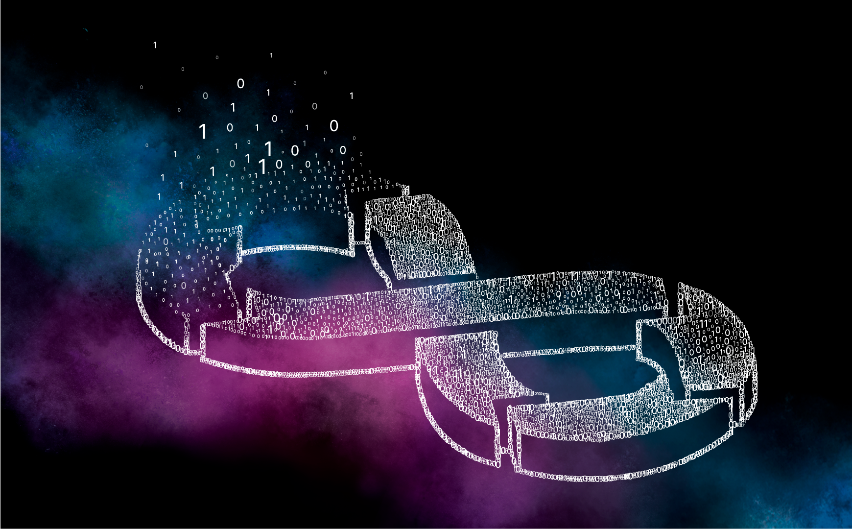 Aufnahme von Laptop aus dem ein digitaler Screen entspringt